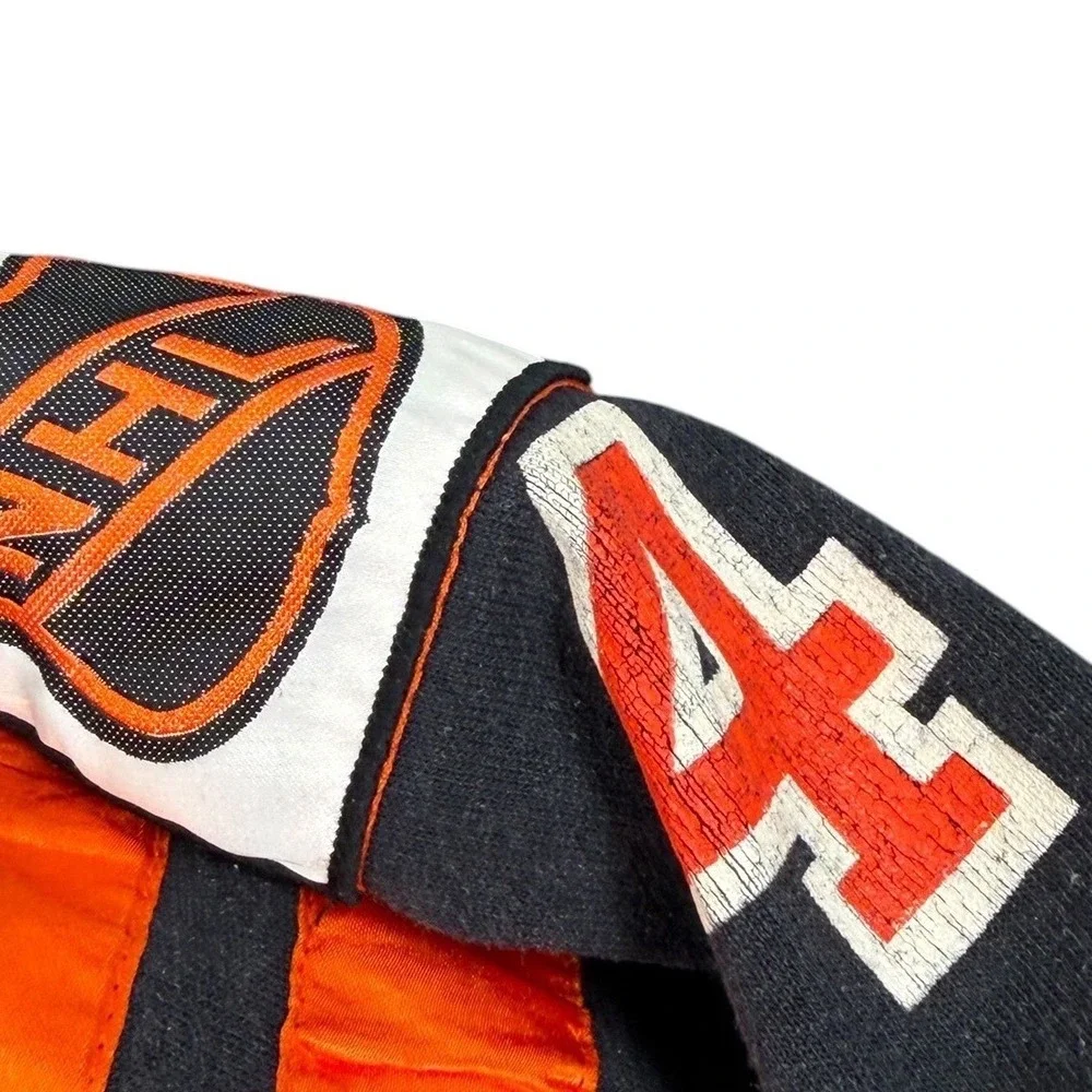 90s Starter Philadelphia Flyers Cotton Jersey Mens L White NHL Grid Long Sleeve